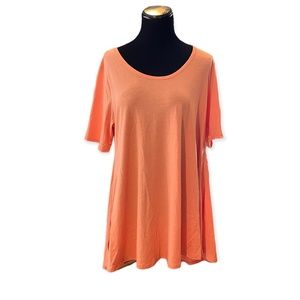L LuLaRoe Solid Peach Perfect Tee NEW Large 14-18